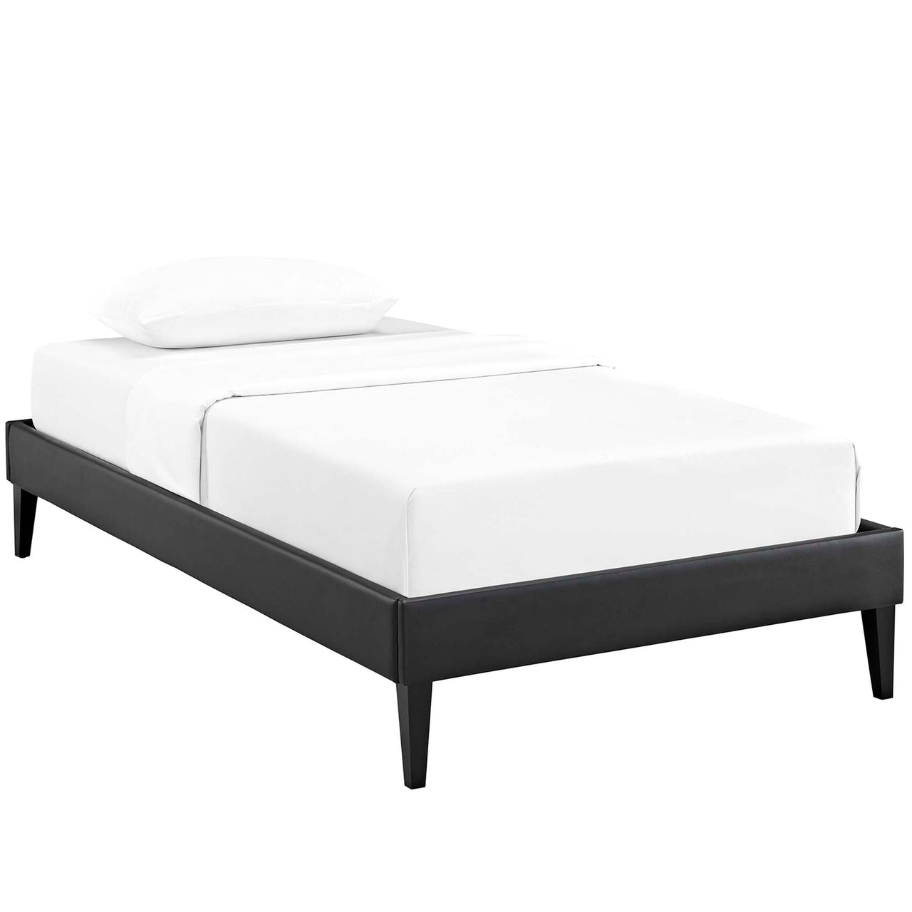 Tasha Eco-Leather Twin Bed Frame, Black