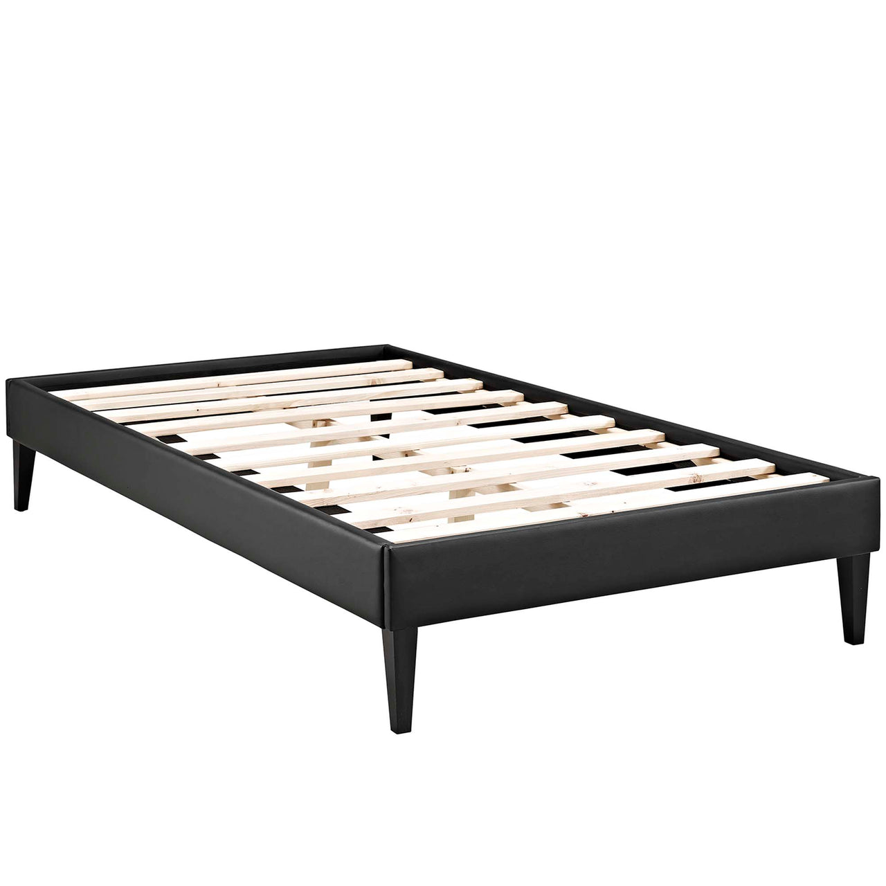 Tasha Eco-Leather Twin Bed Frame, Black