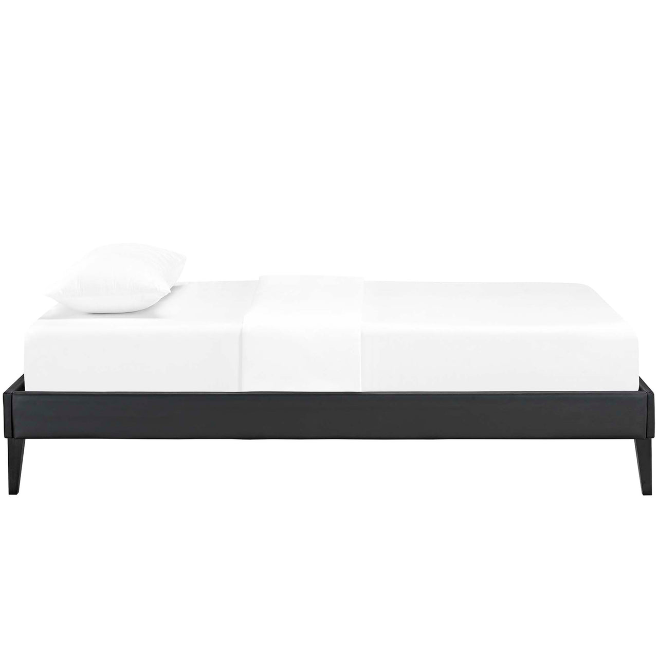 Tasha Eco-Leather Twin Bed Frame, Black
