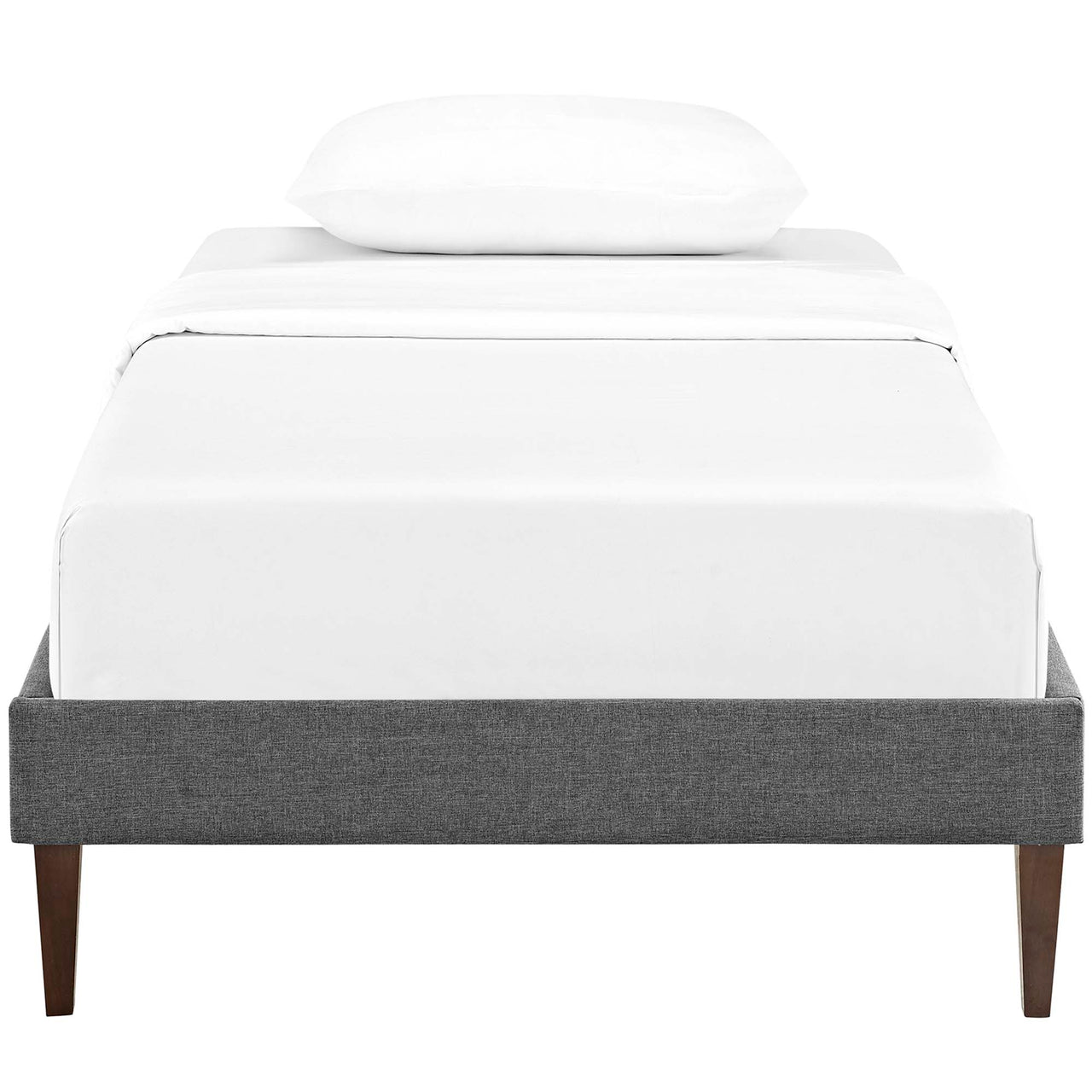 Tasha Fabric Twin Bed Frame, Gray