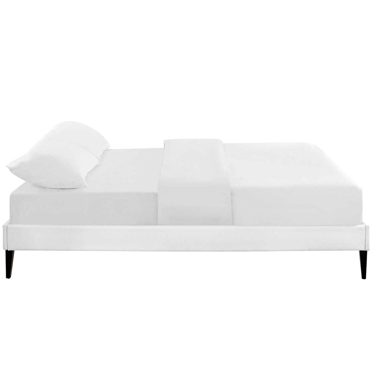 Tasha Eco-Leather Queen Bed Frame, White