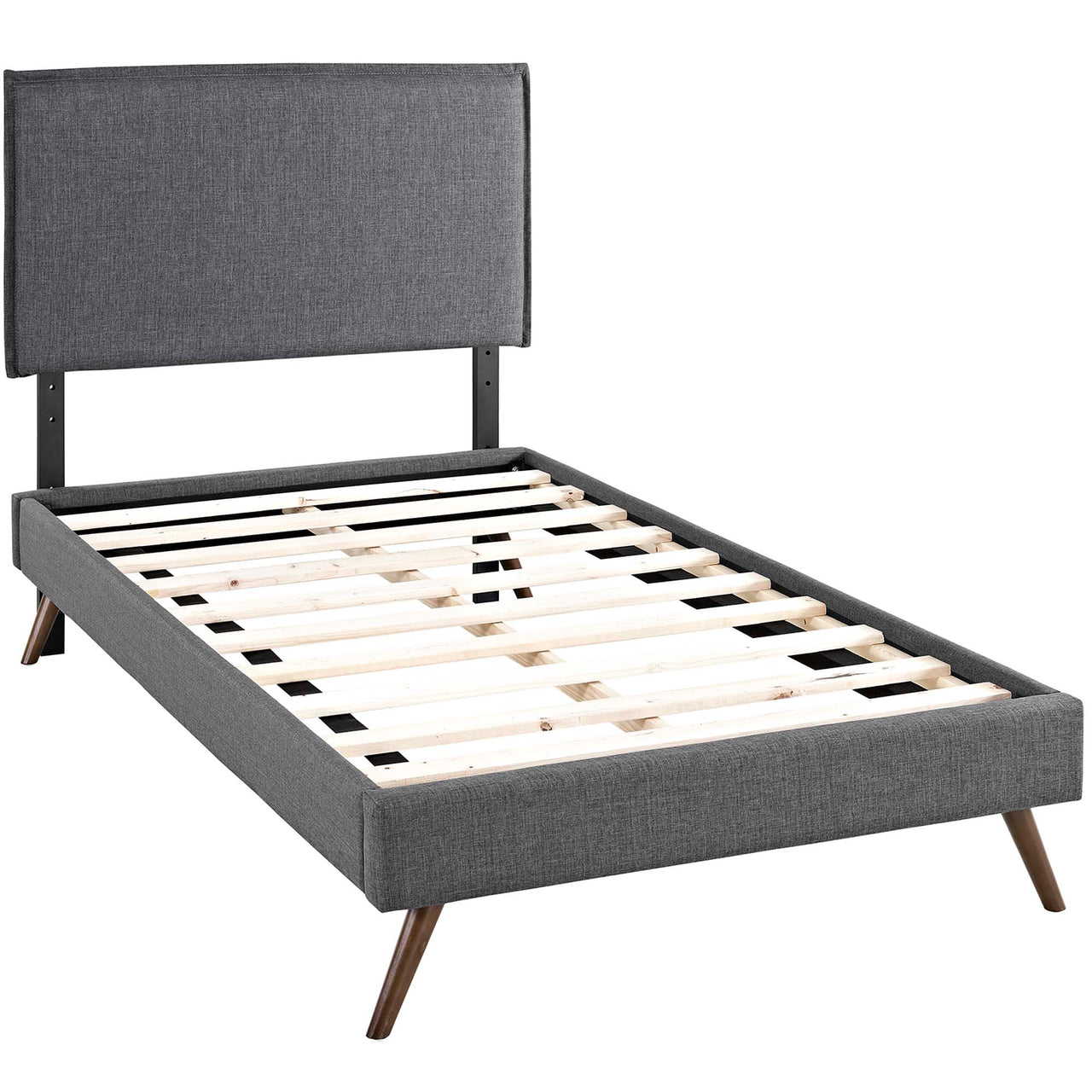 Alinna Fabric Twin Platform Bed, Gray
