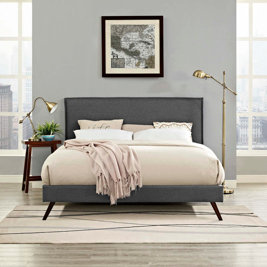 Alinna Fabric Queen Platform Bed, Gray
