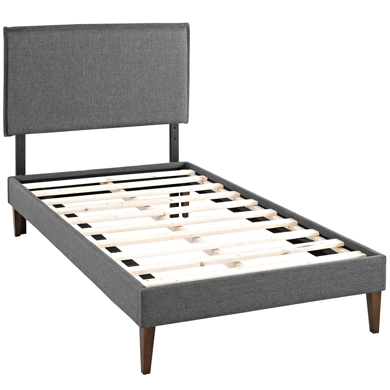 Alinna Fabric Twin Platform Bed, Gray