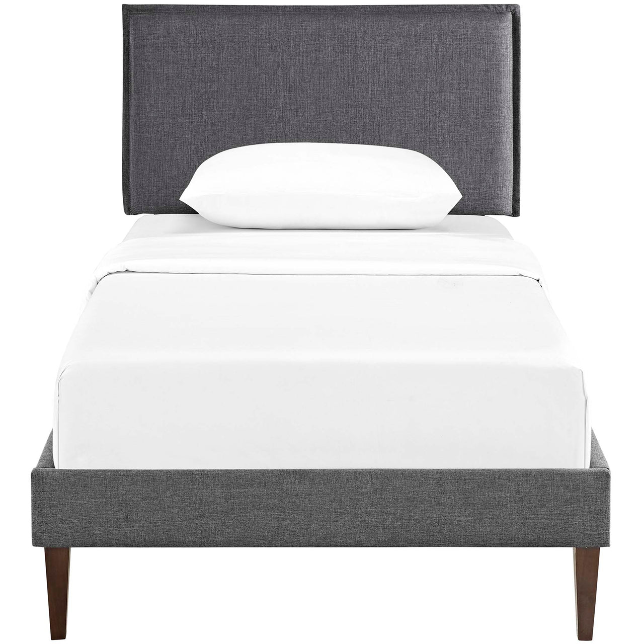 Alinna Fabric Twin Platform Bed, Gray