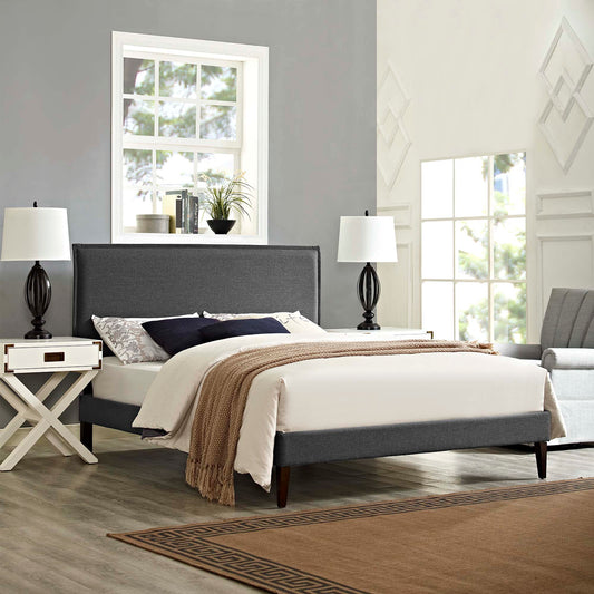 Alinna Fabric Full Platform Bed, Gray