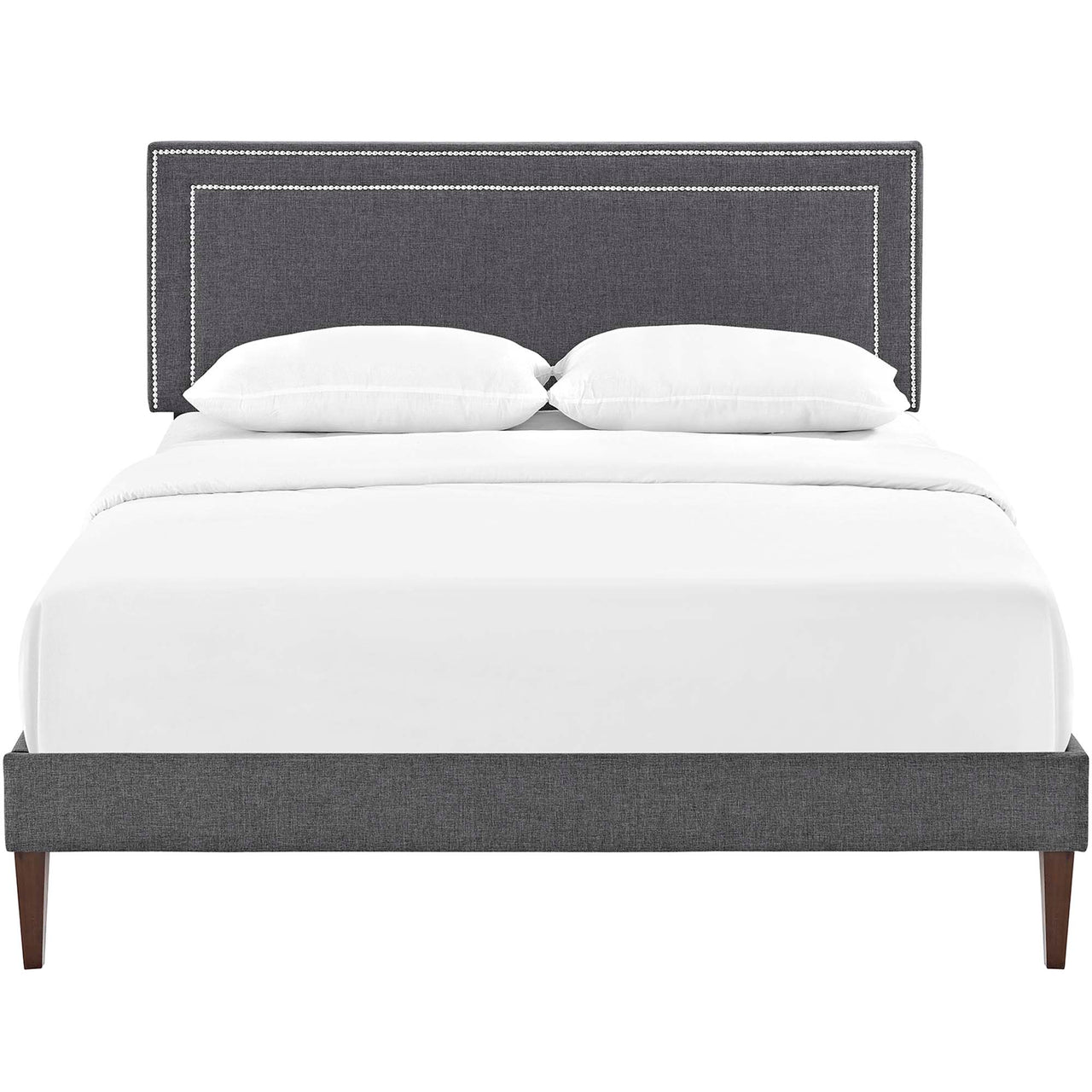 Maiden Fabric Queen Platform Bed, Gray