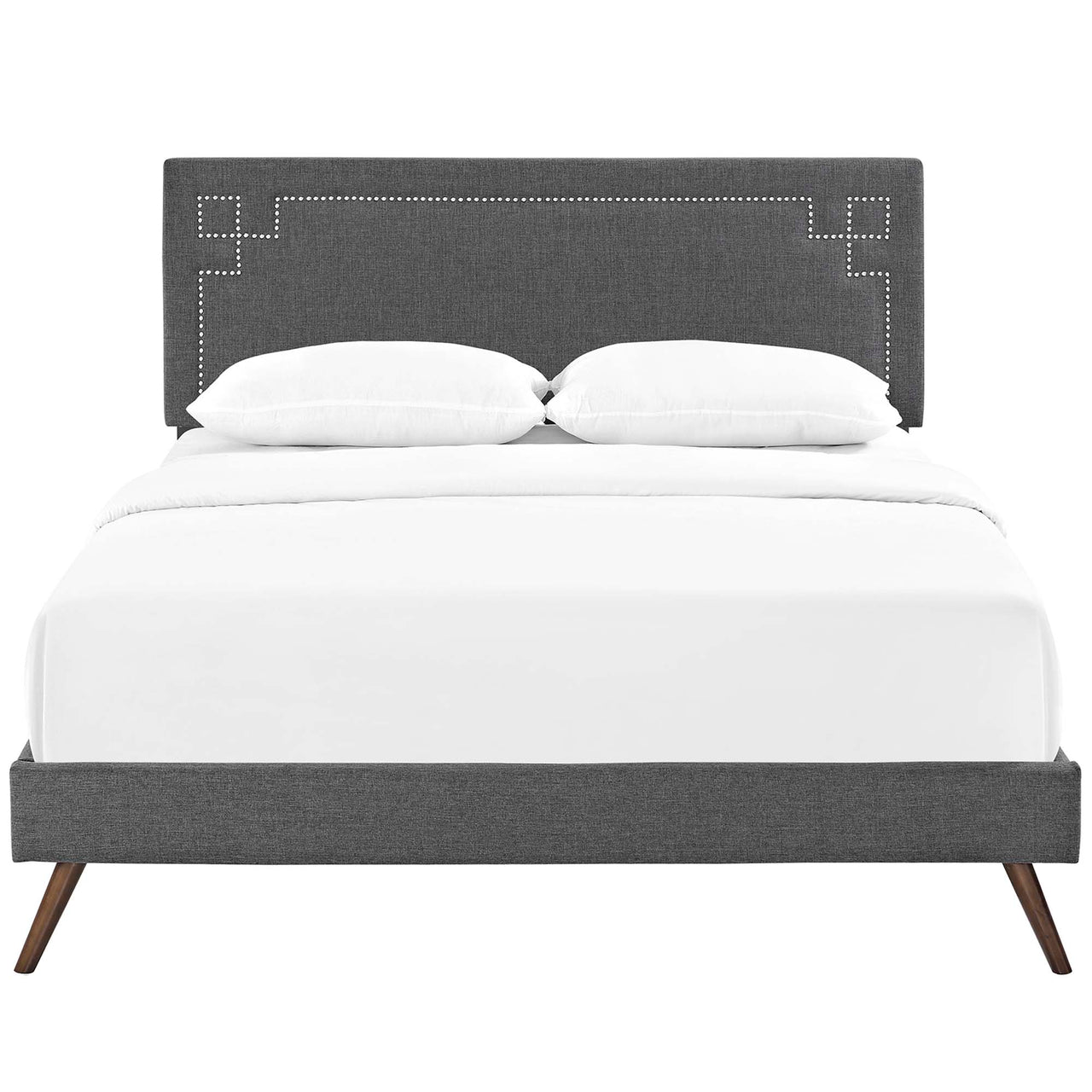 Xochi Fabric Queen Platform Bed, Gray