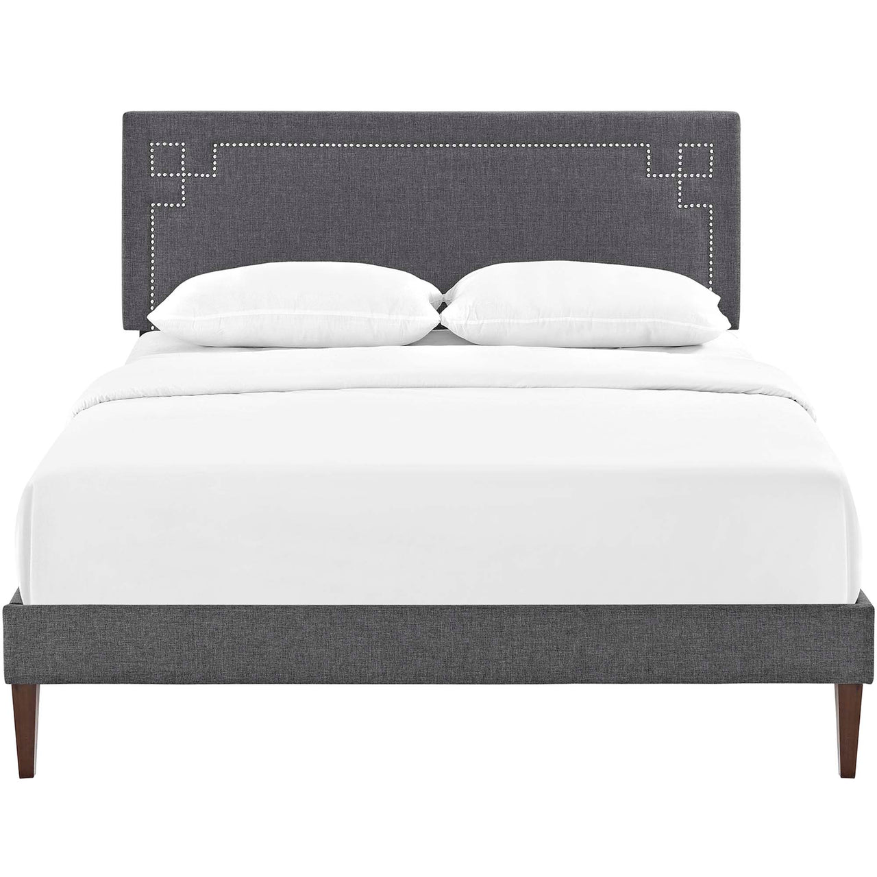 Xochi Fabric Queen Platform Bed, Gray