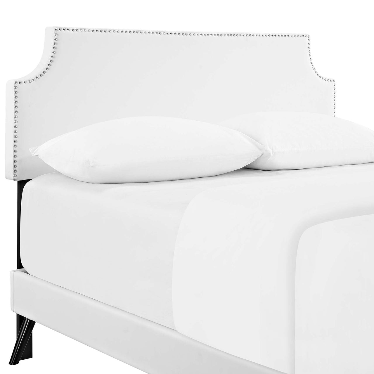Corey Eco-Leather Full Platform Bed, White