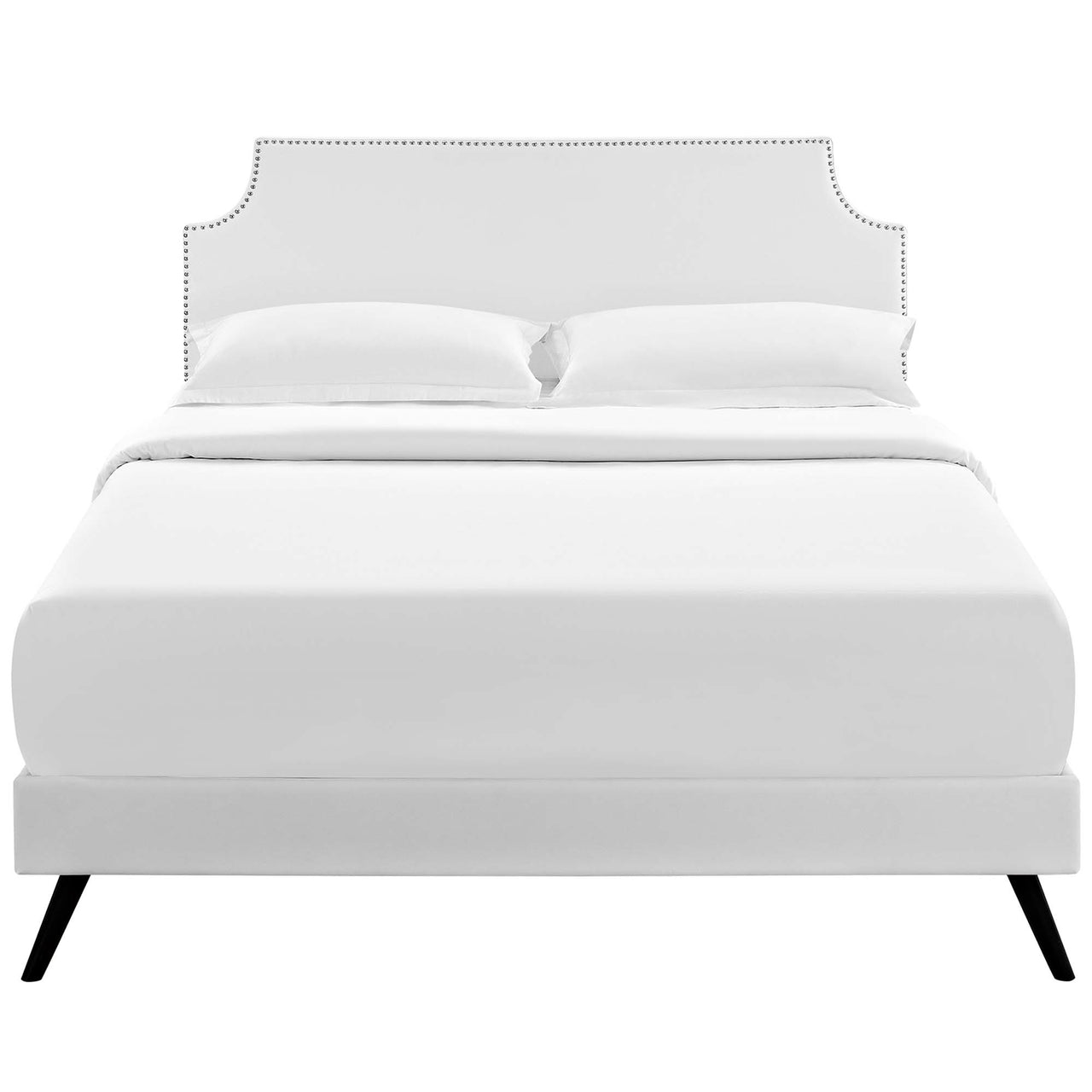 Corey Eco-Leather Full Platform Bed, White