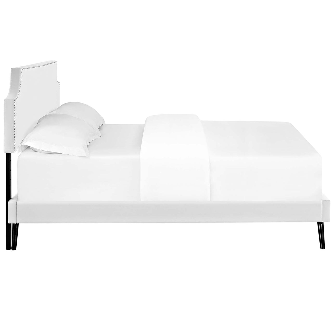 Corey Eco-Leather Queen Platform Bed, White