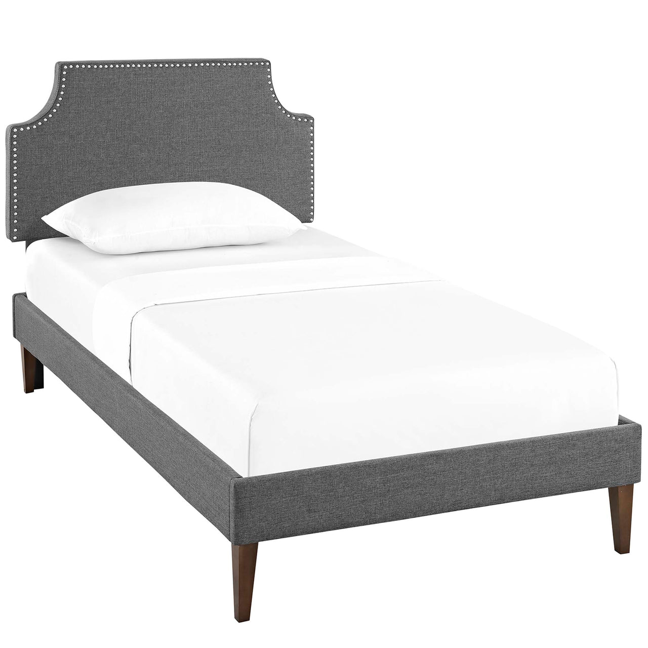 Corey Fabric Twin Platform Bed, Gray