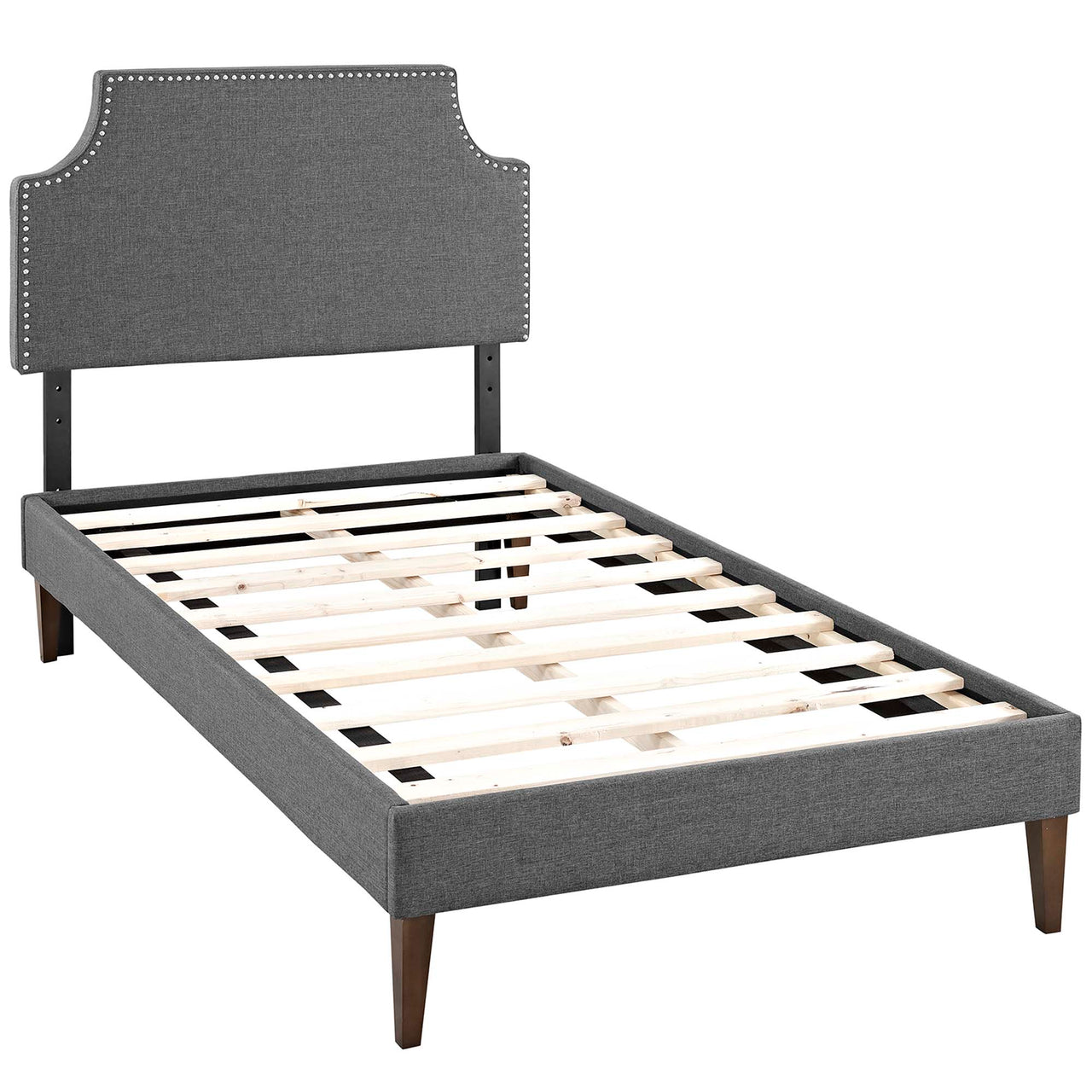 Corey Fabric Twin Platform Bed, Gray