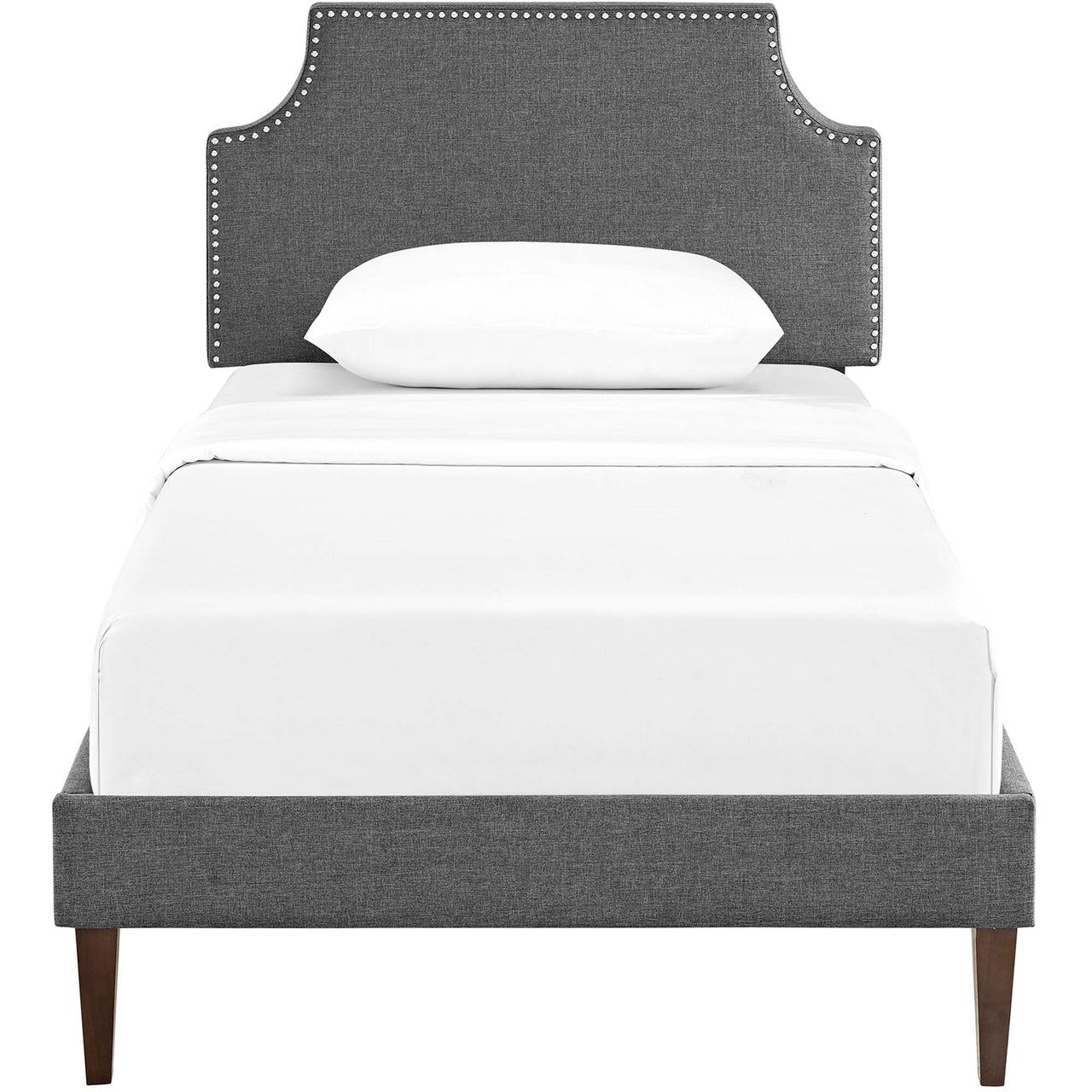 Corey Fabric Twin Platform Bed, Gray