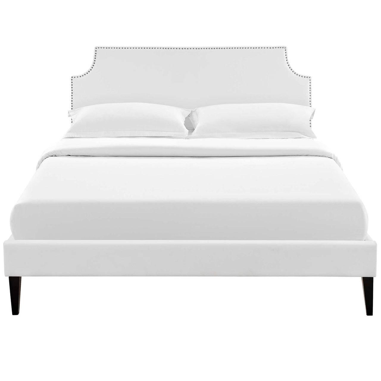 Corey Eco-Leather Full Platform Bed, White
