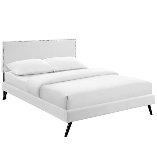 Marc Eco-Leather King Platform Bed, White