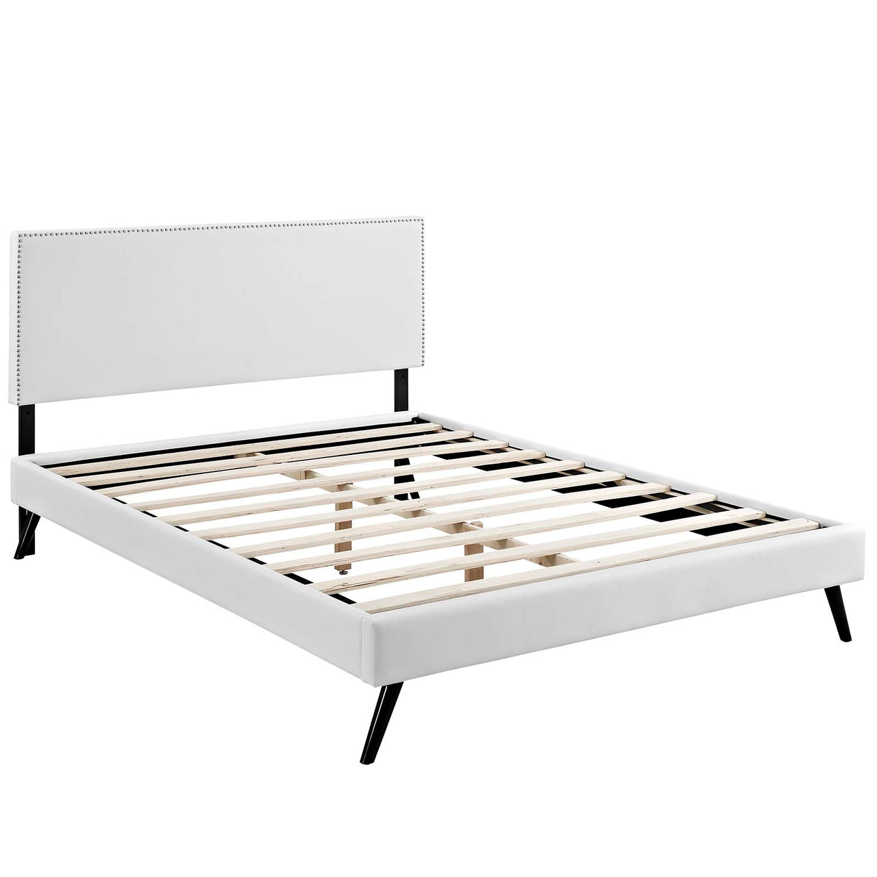 Marc Eco-Leather King Platform Bed, White