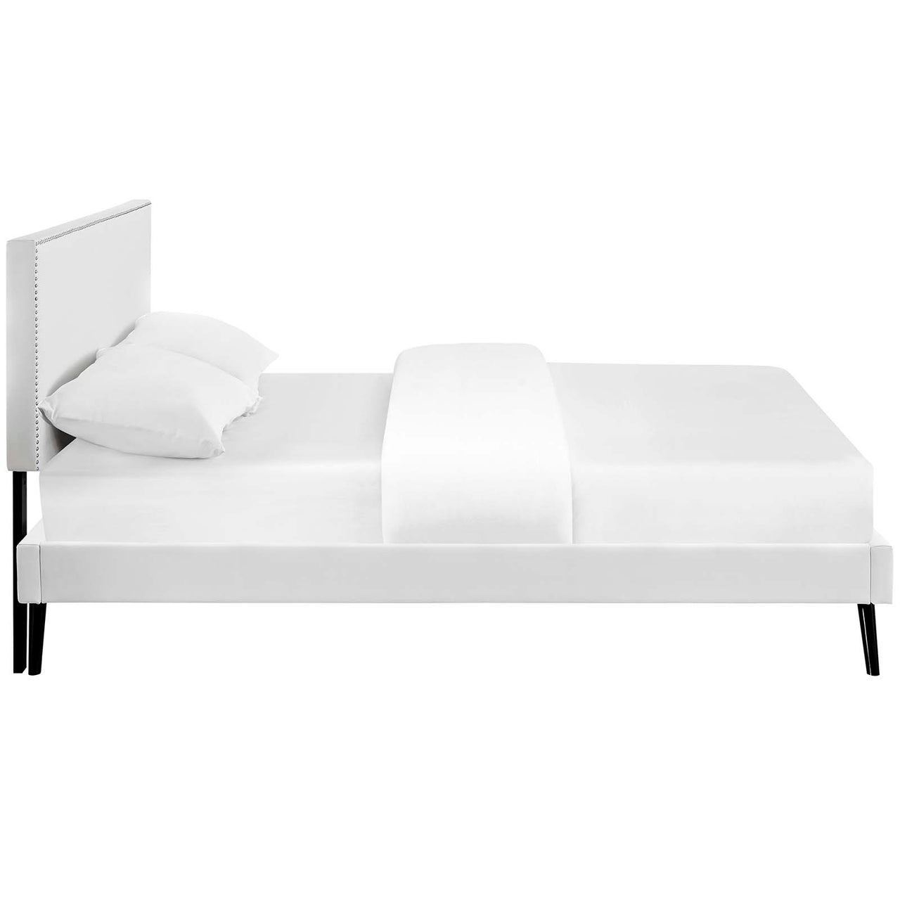 Marc Eco-Leather King Platform Bed, White