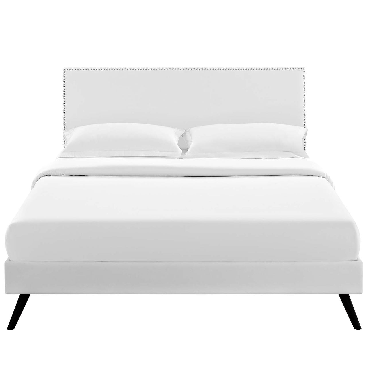Marc Eco-Leather King Platform Bed, White