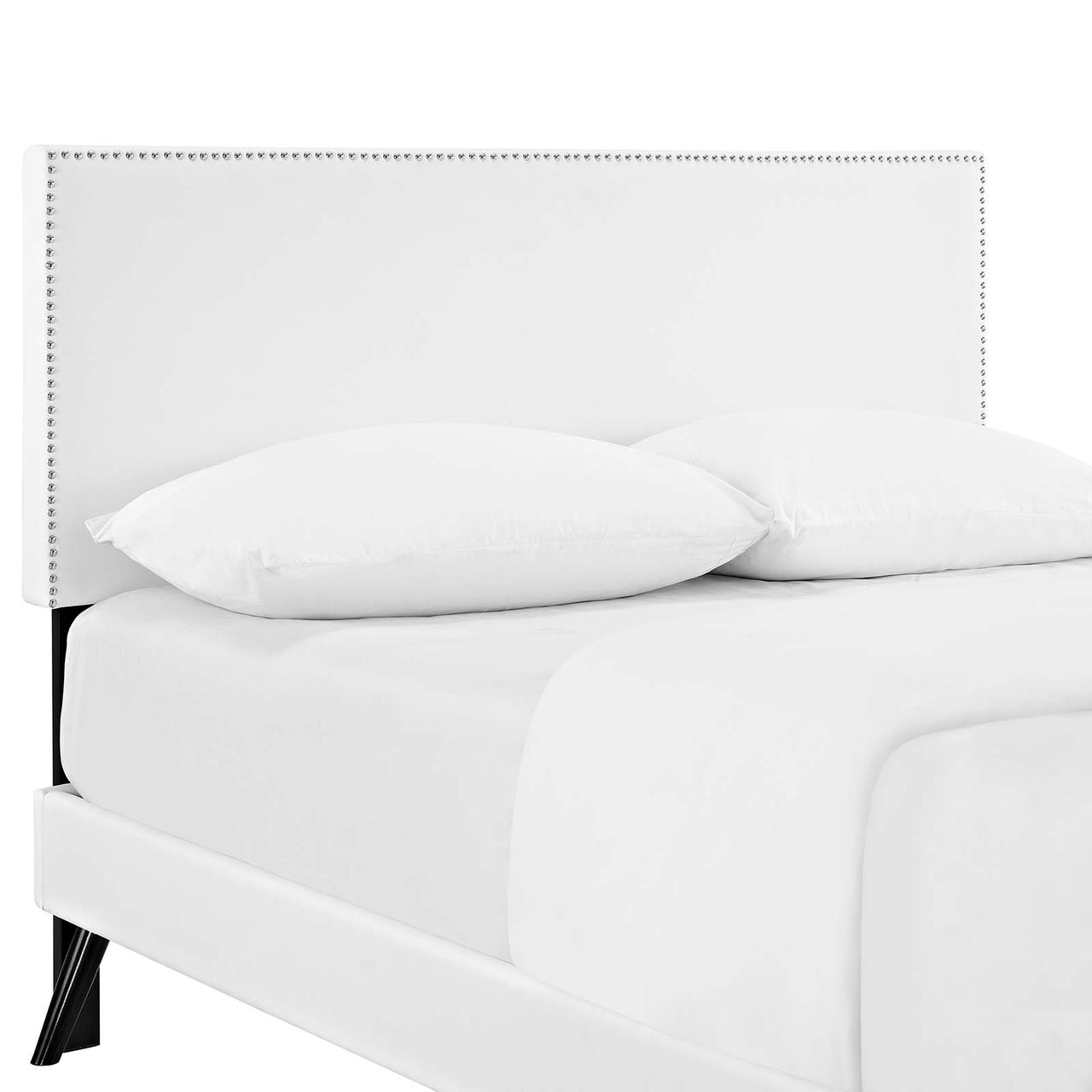 Marc Eco-Leather King Platform Bed, White