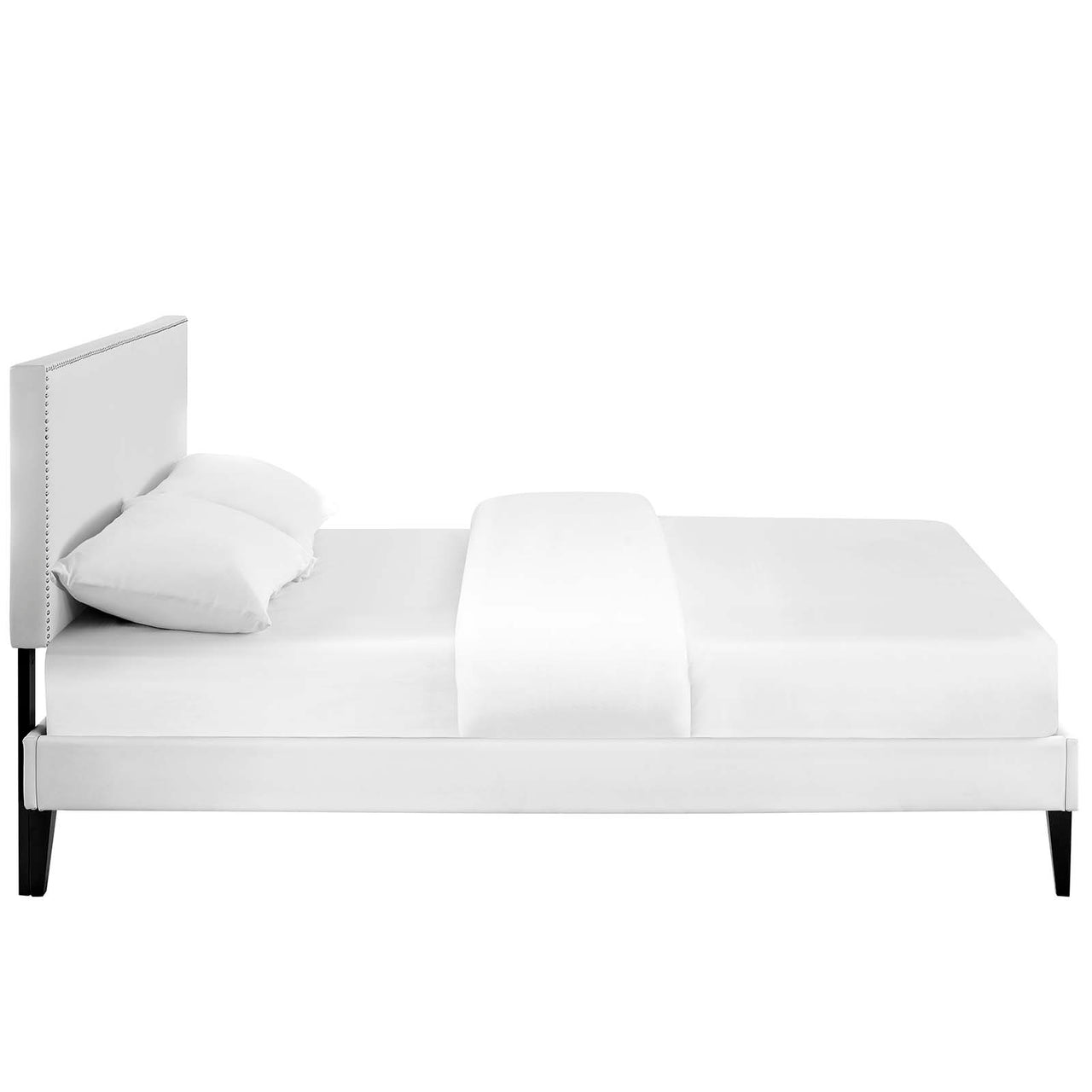 Marc Eco-Leather Full Platform Bed, White