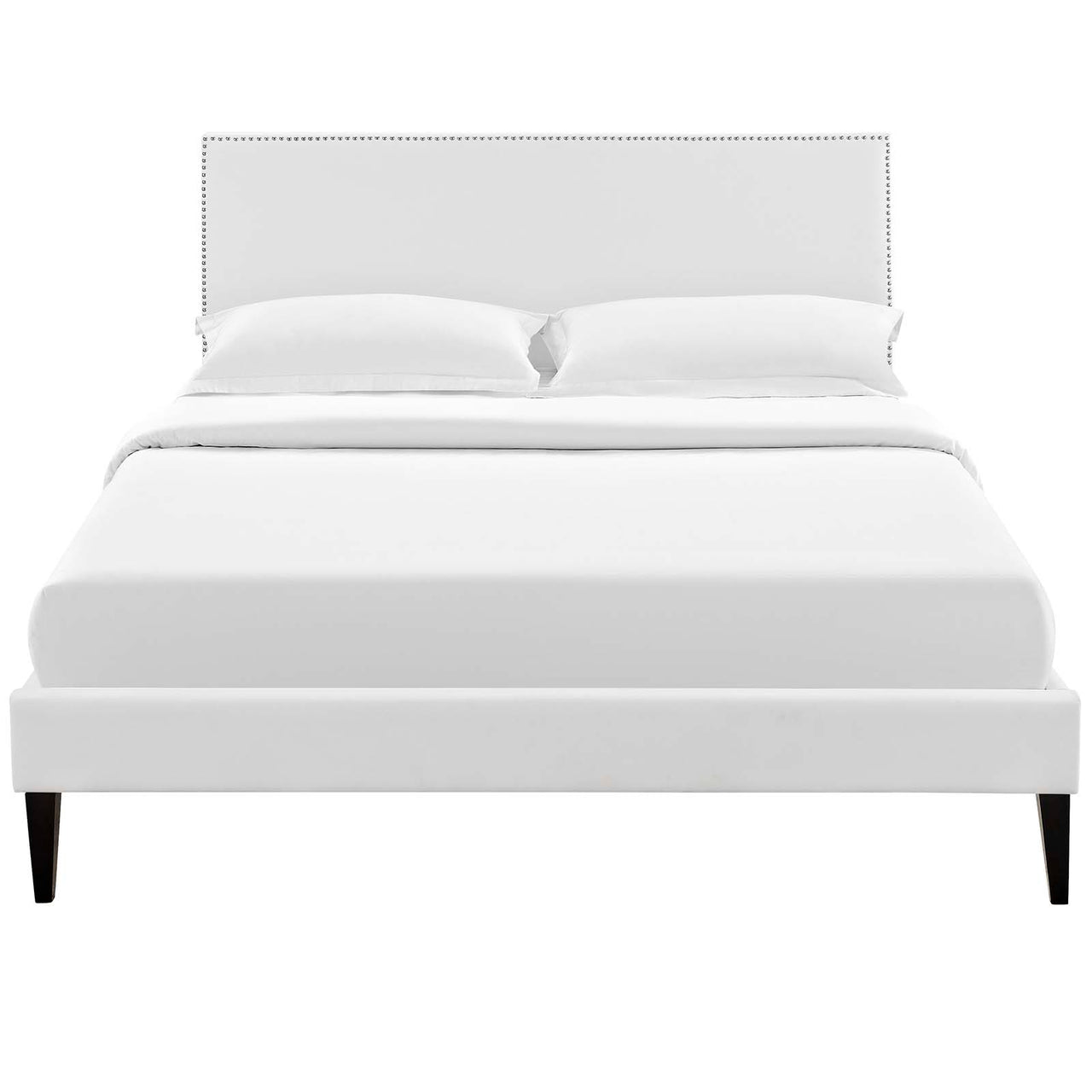 Marc Eco-Leather Full Platform Bed, White
