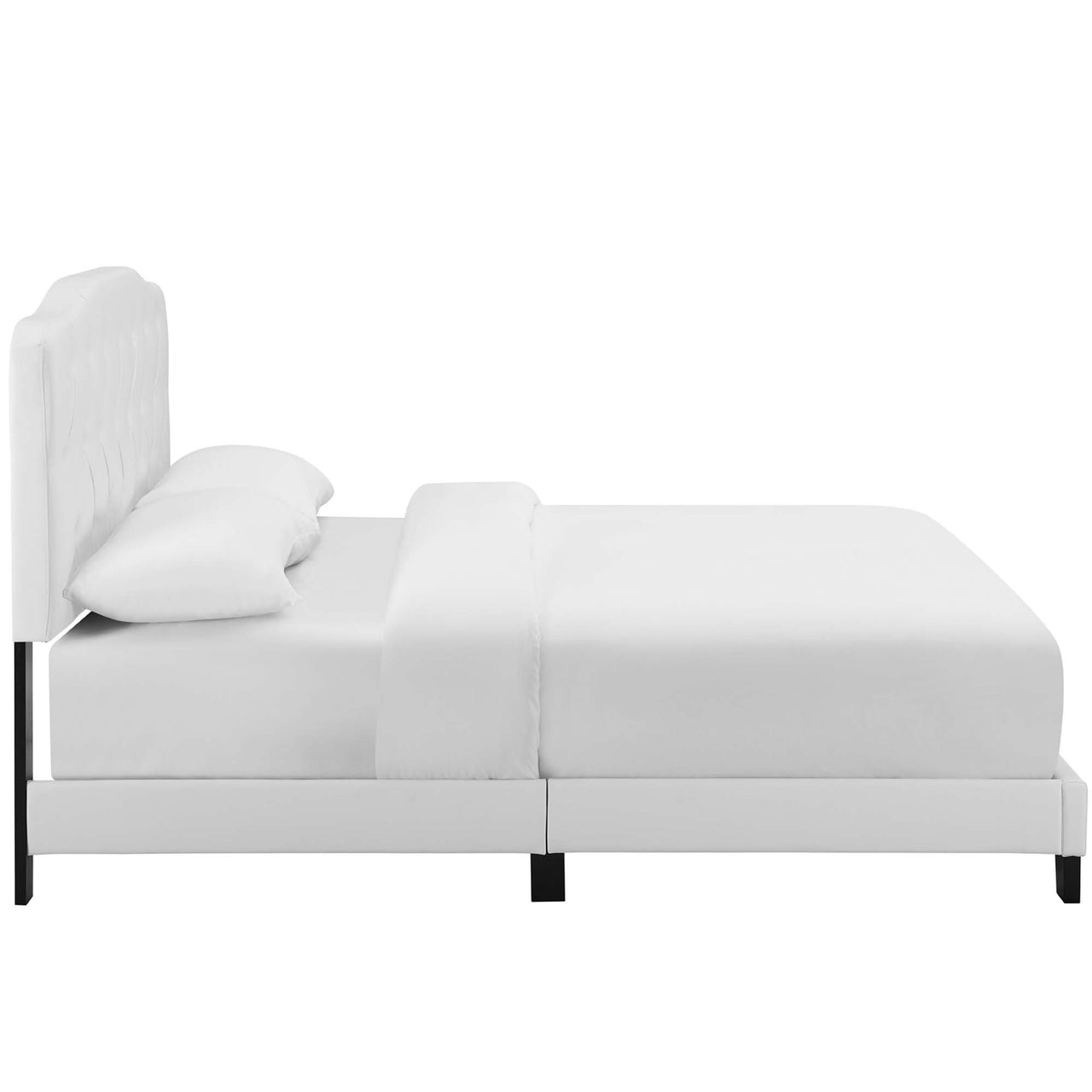 Elira Faux Leather Twin Bed, White