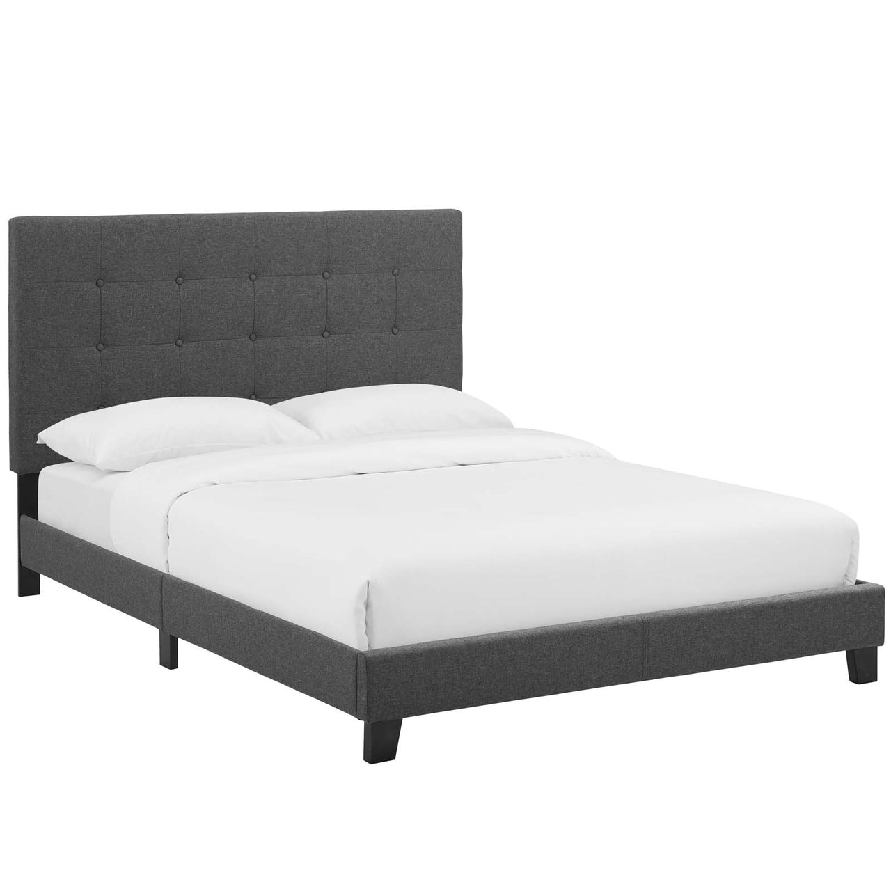 Melissa Fabric King Platform Bed, Gray