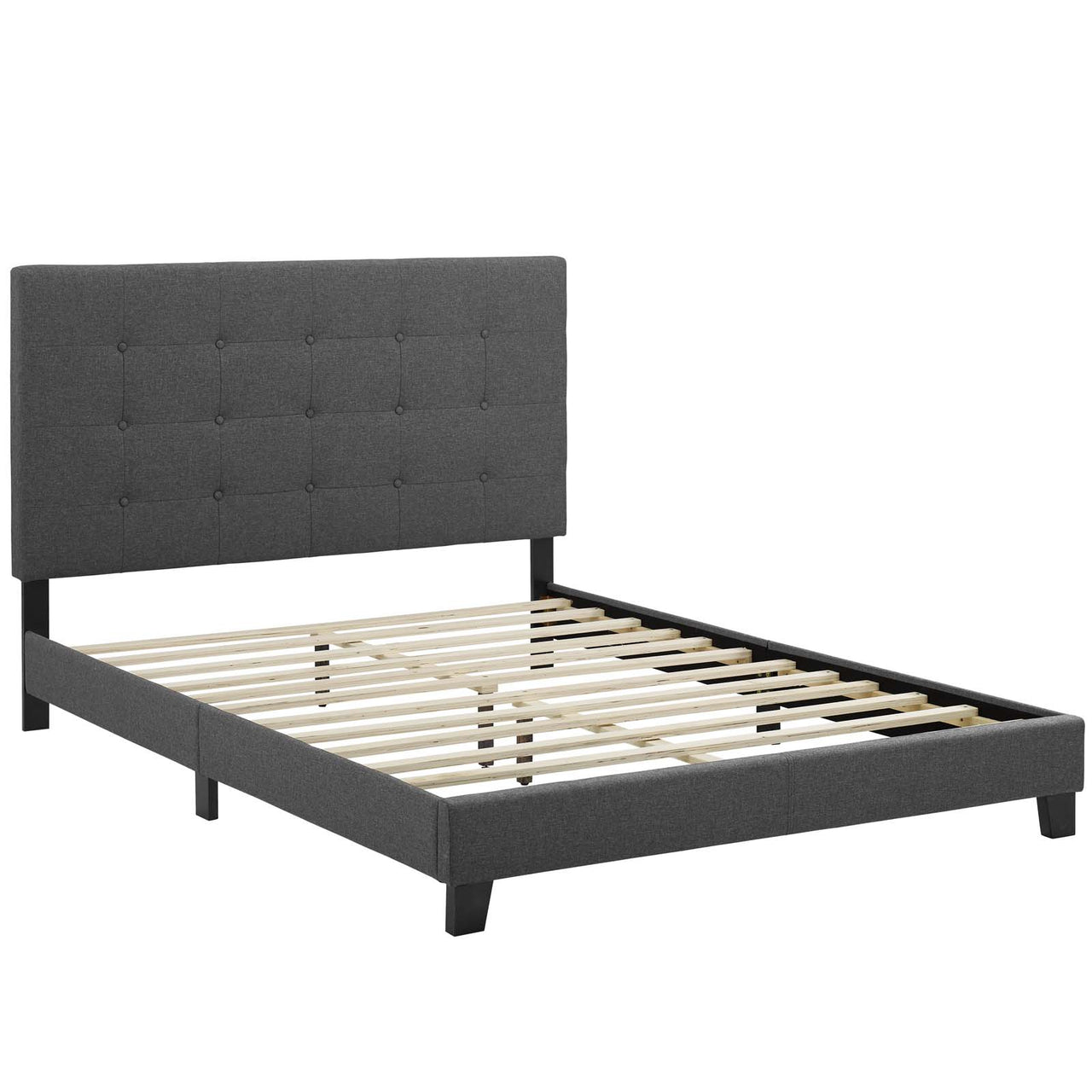 Melissa Fabric King Platform Bed, Gray