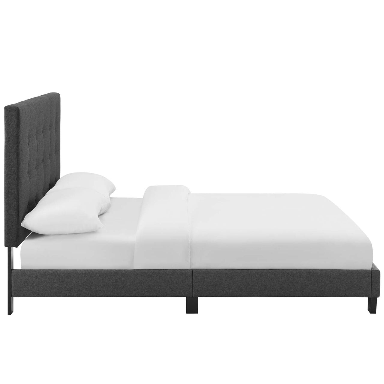 Melissa Fabric King Platform Bed, Gray