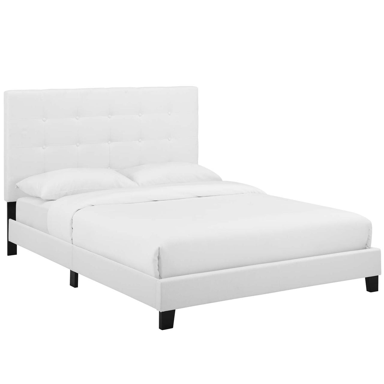 Melissa Fabric King Platform Bed, White