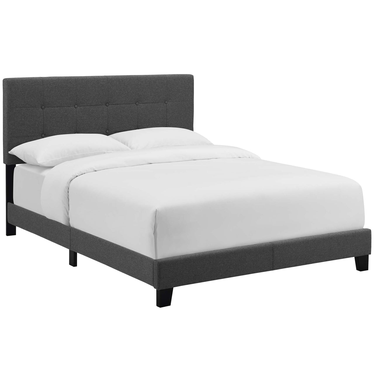 Amirada Fabric Twin Bed, Gray