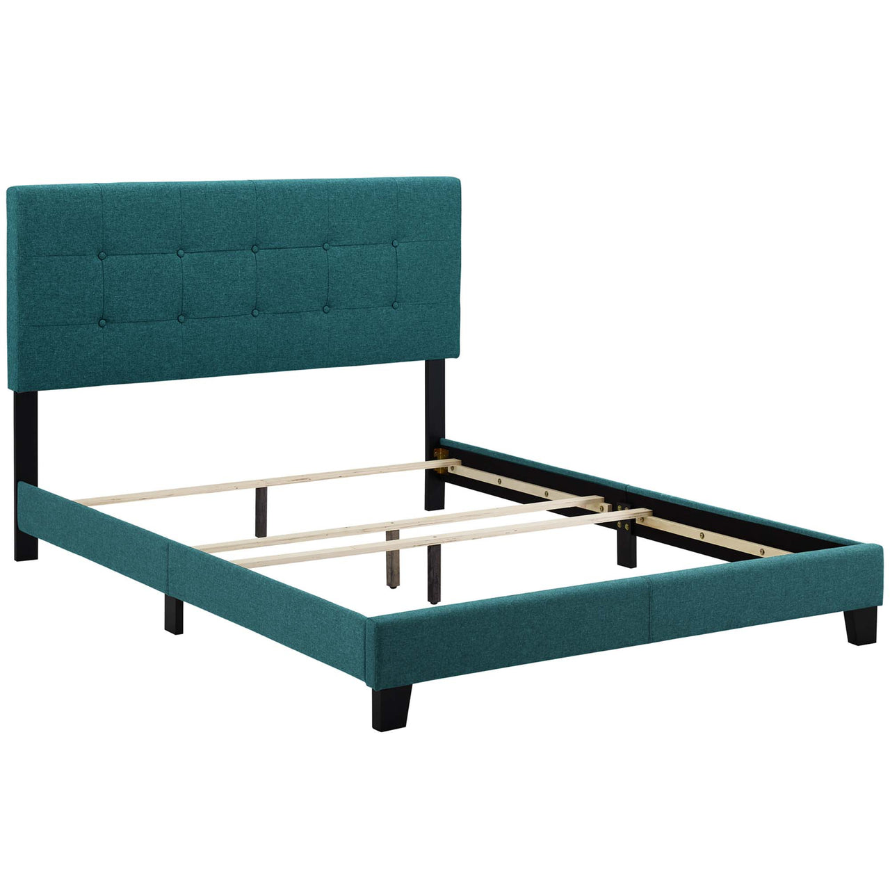 Amirada Fabric Full Bed, Teal