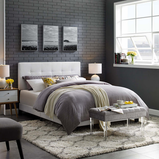 Amirada Fabric Full Bed, White
