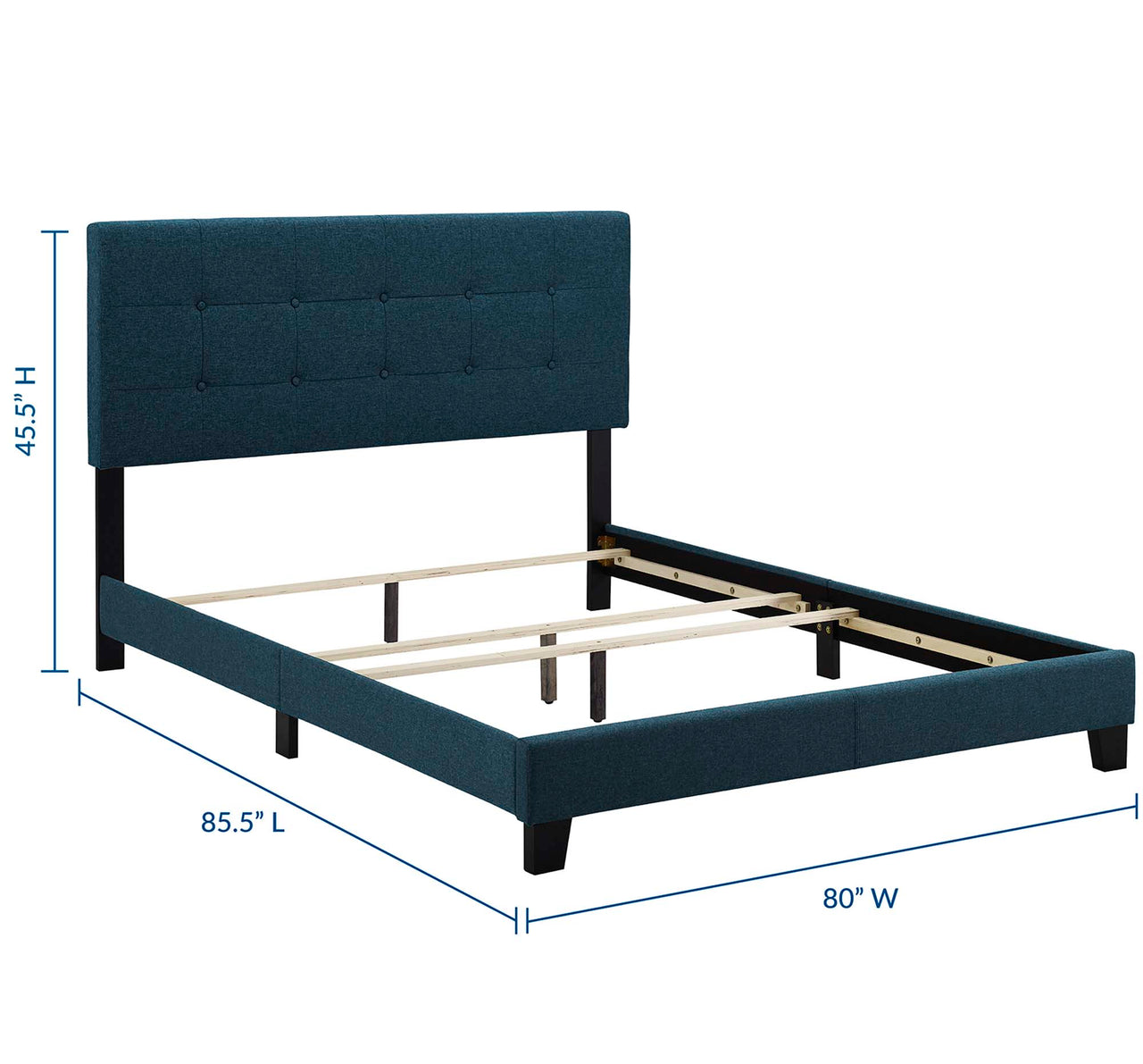 Amirada Fabric King Bed, Azure