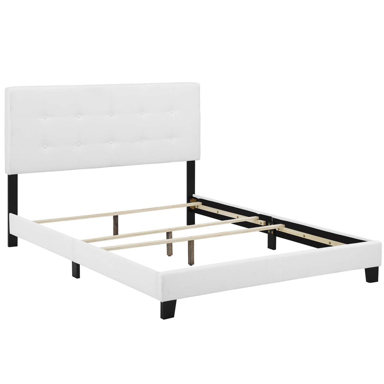 Amirada Fabric King Bed, White
