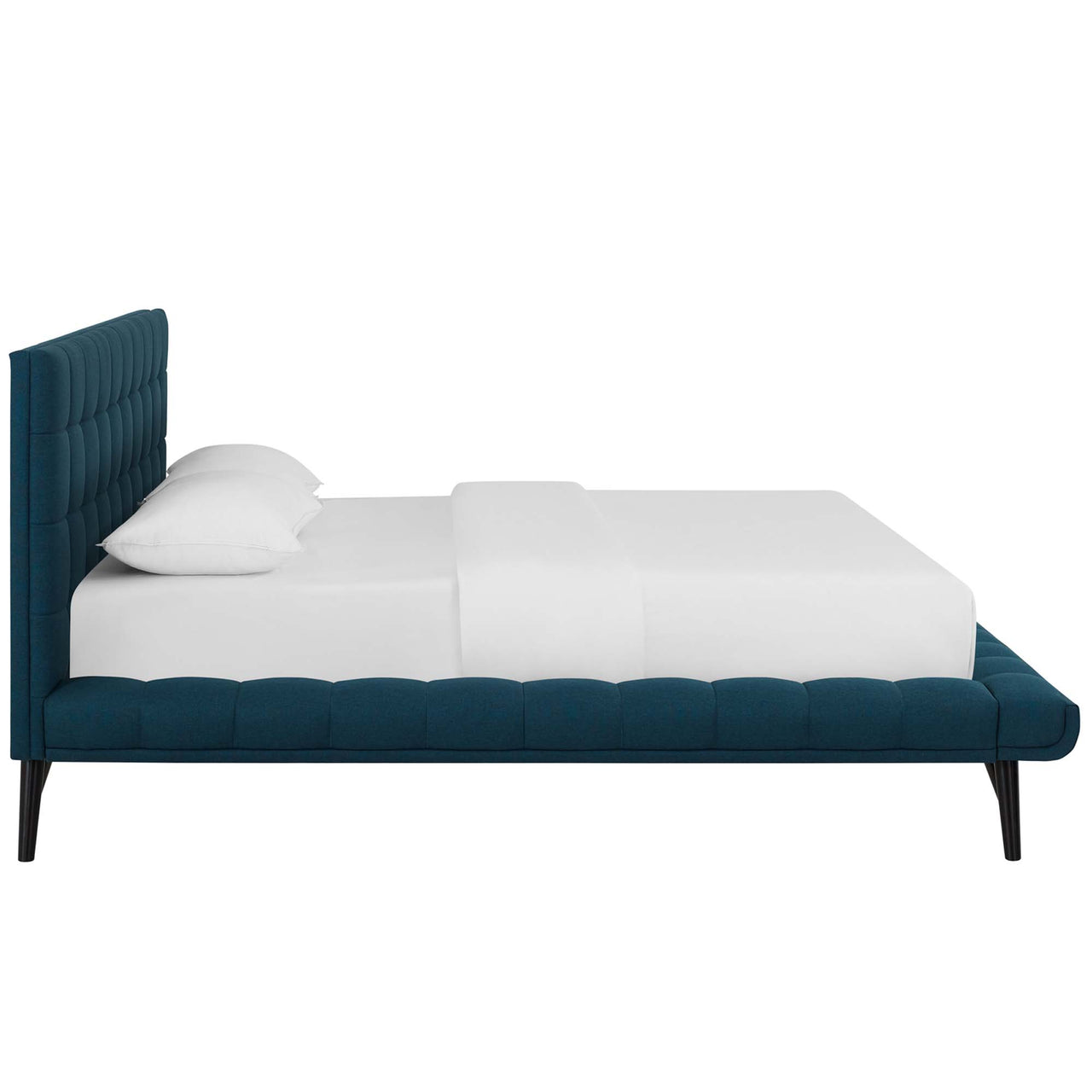 Ridge Fabric Queen Platform Bed, Blue