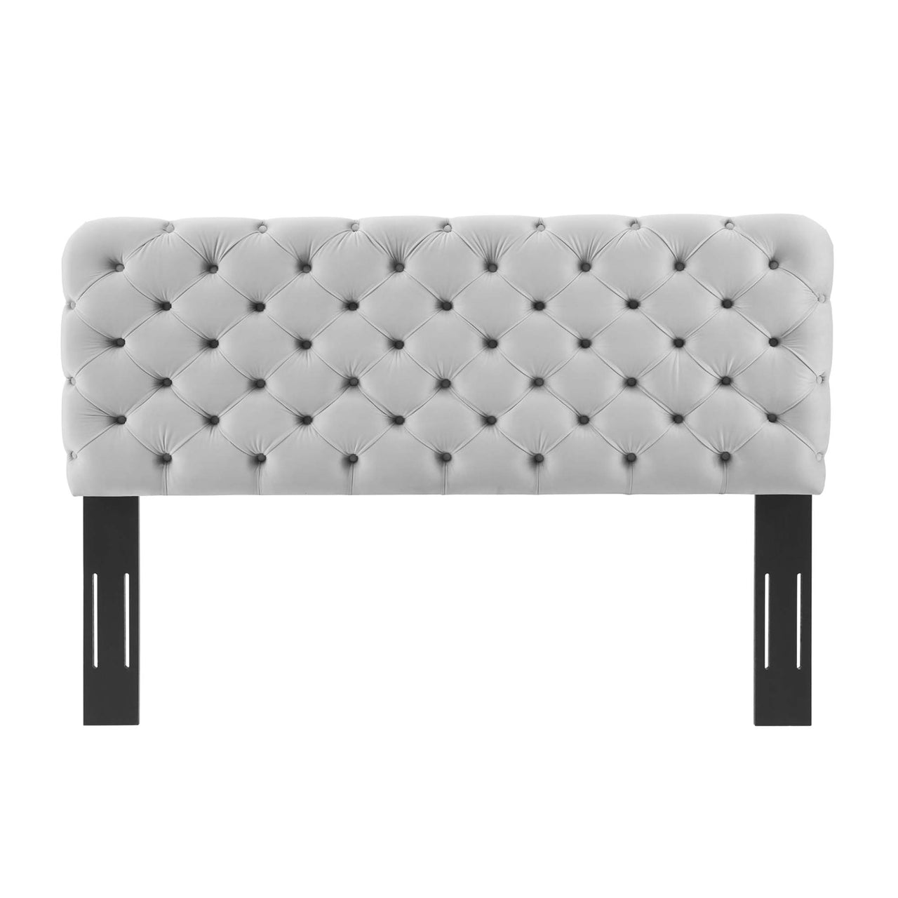 Permea Upholstered Velvet Full | QueenHeadboard, Light Gray