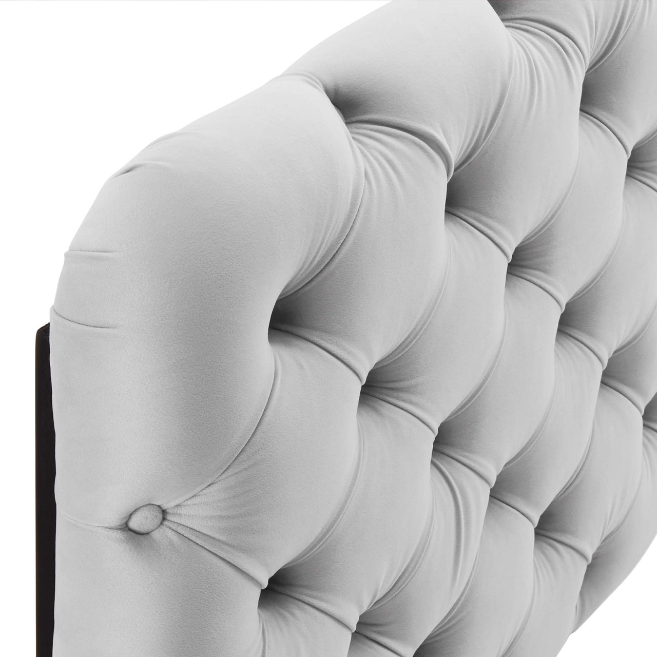 Permea Upholstered Velvet Full | QueenHeadboard, Light Gray