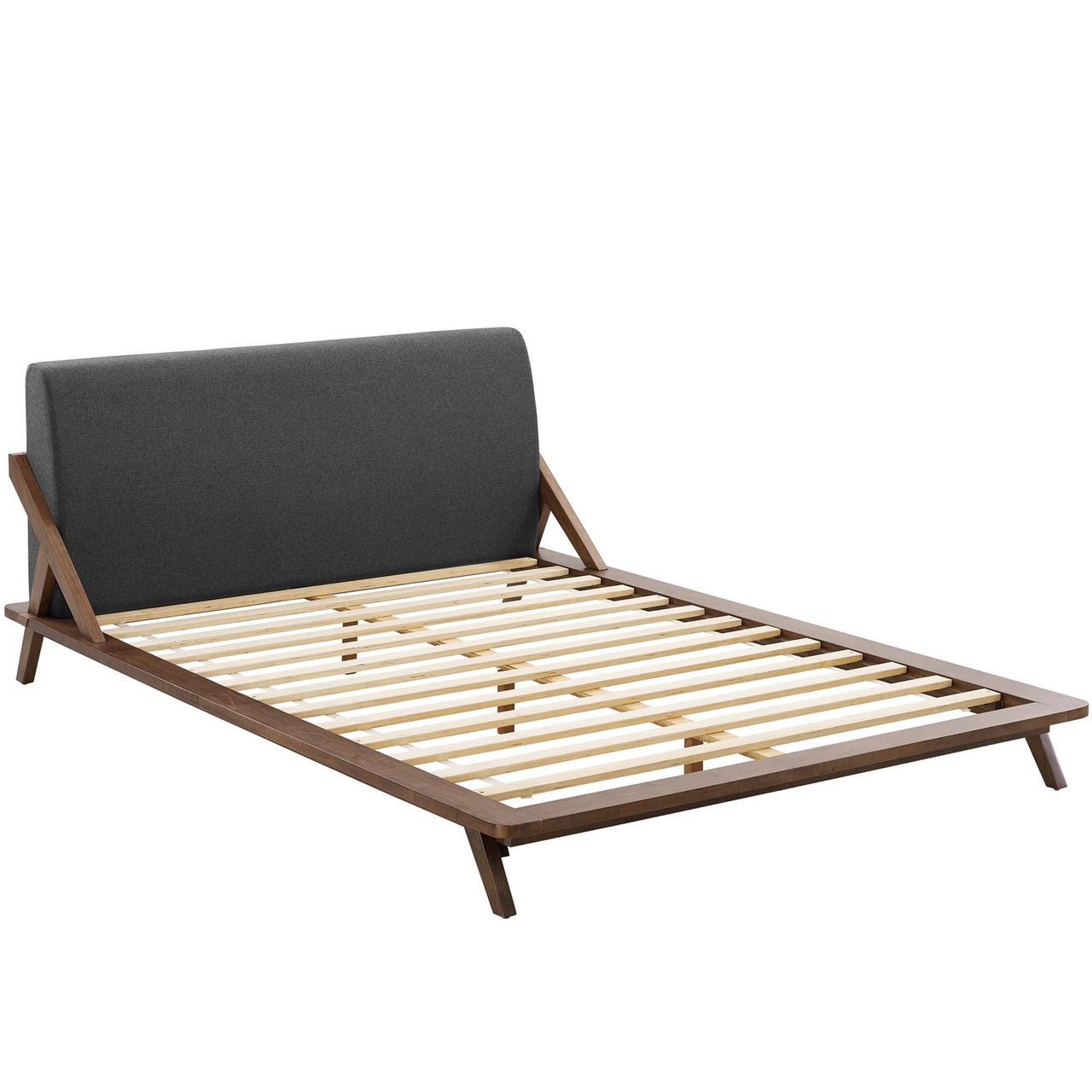 Luvena Queen Platform Bed, Walnut & Gray