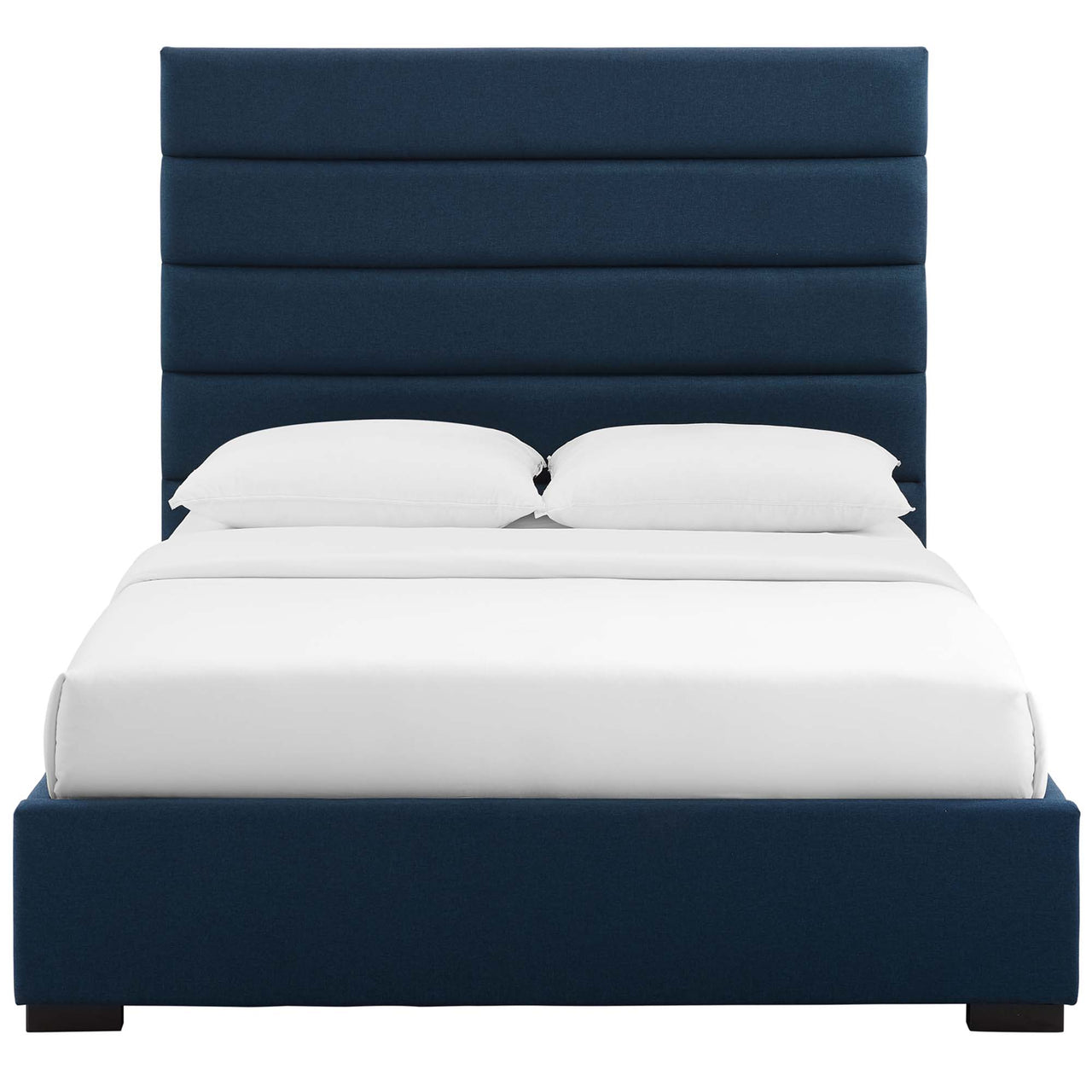 Noranti Fabric Queen Platform Bed, Dark Blue