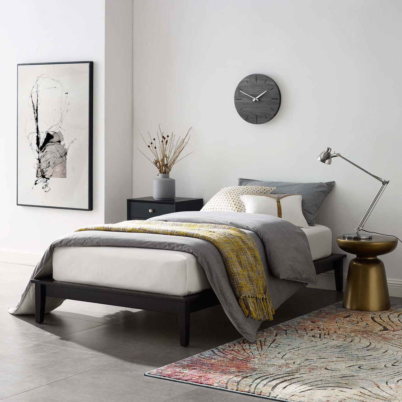 Woodcroft Twin Platform Bed Frame, Espresso