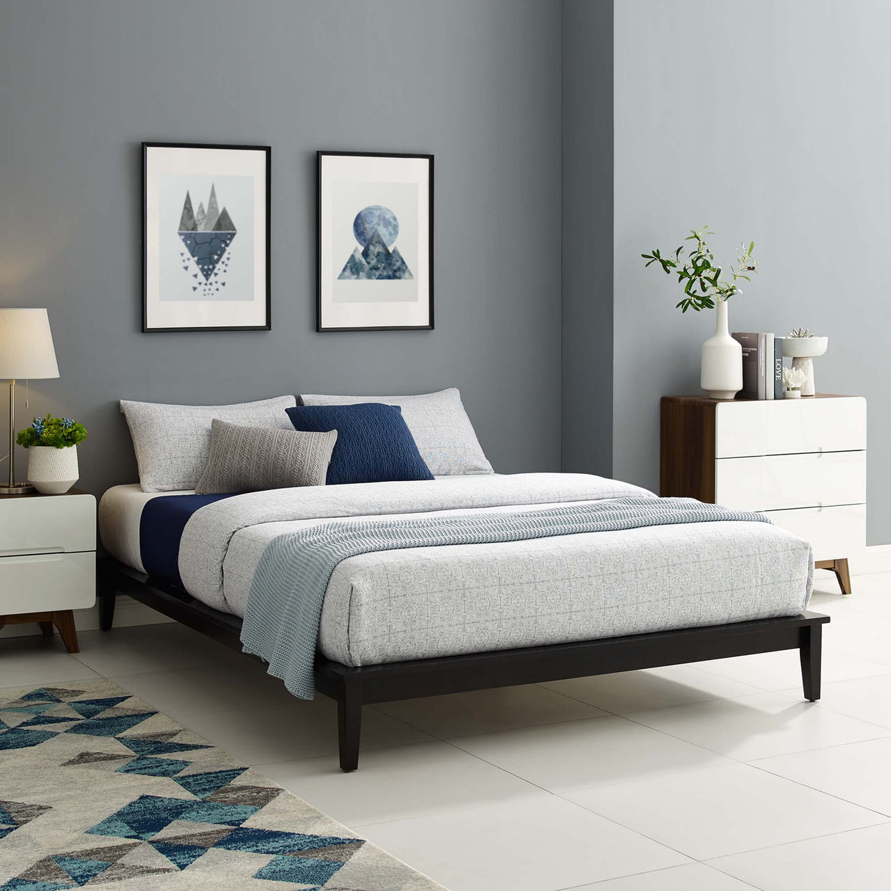 Woodcroft Full Platform Bed Frame, Espresso