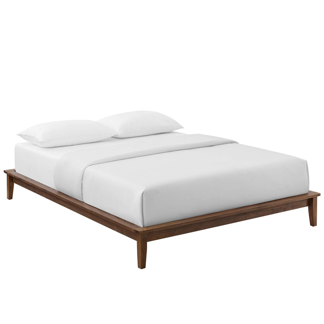 Woodcroft Full Platform Bed Frame, Walnut