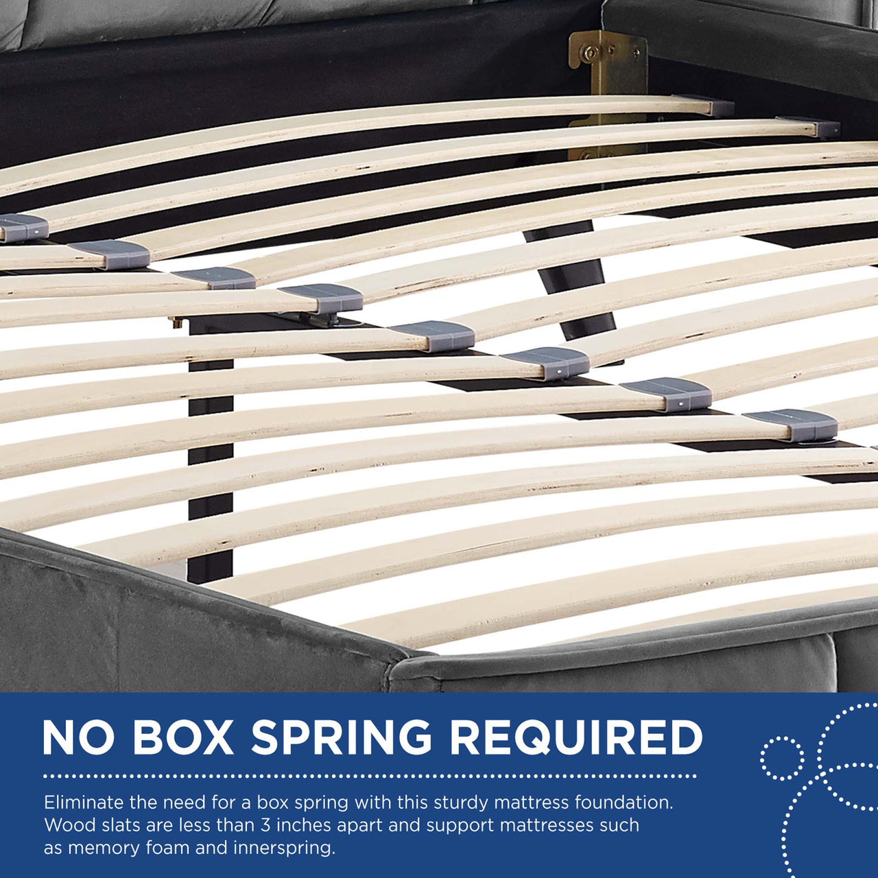 Calyra Velvet Queen Platform Bed, Gray