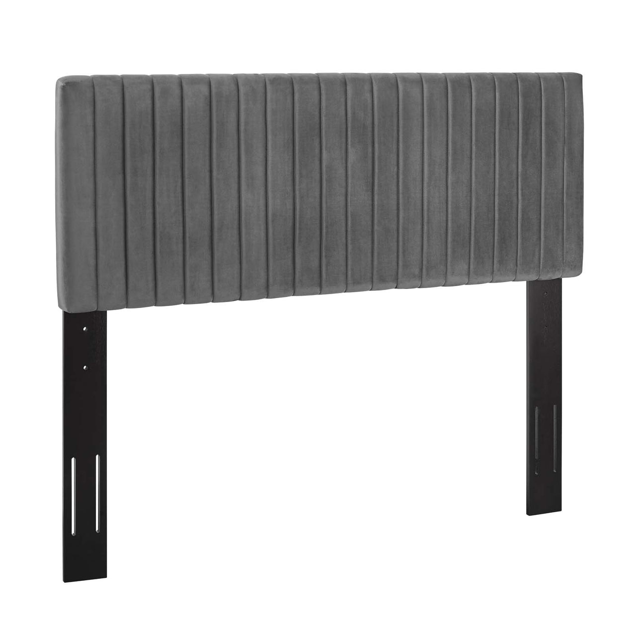 Velira Upholstered Velvet Full | Queen Headboard, Gray