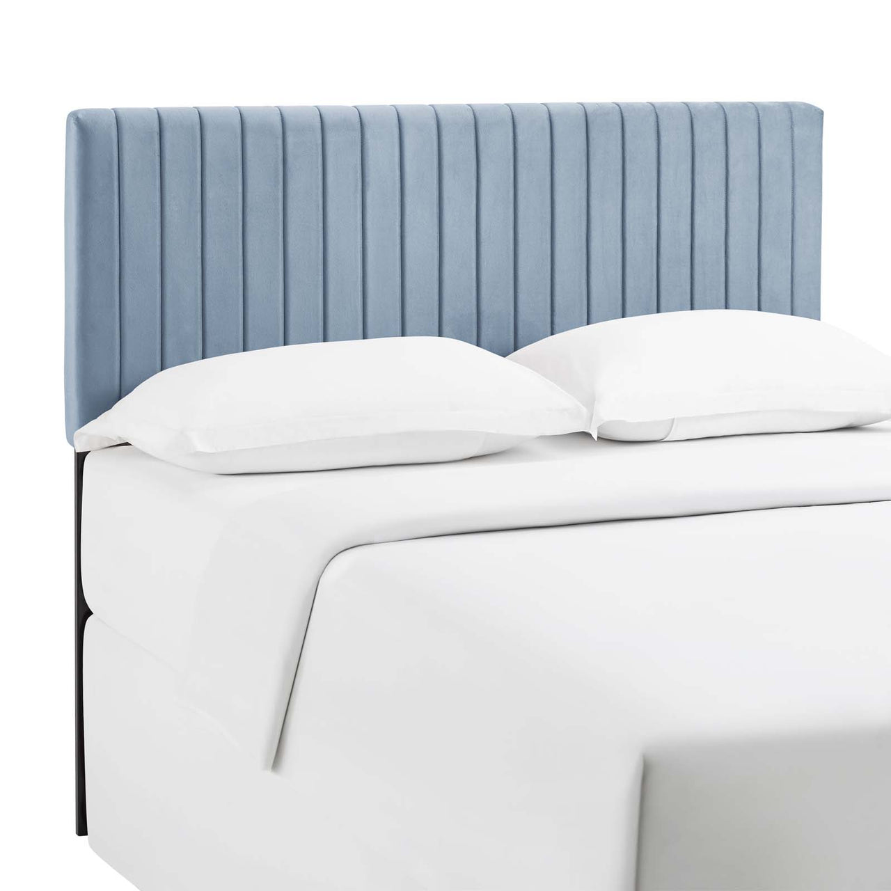 Velira Upholstered Velvet Full | Queen Headboard, Light Blue