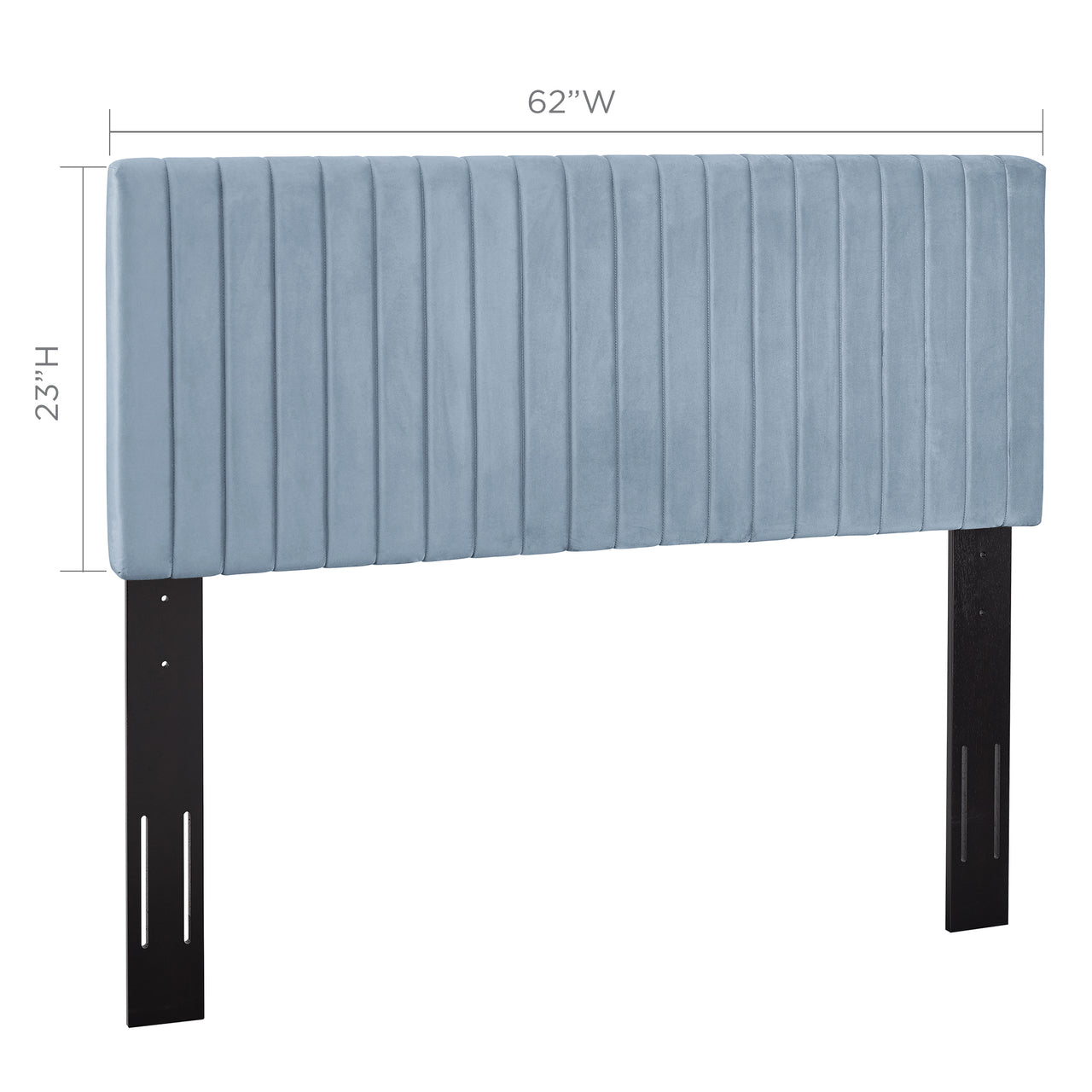 Velira Upholstered Velvet Full | Queen Headboard, Light Blue