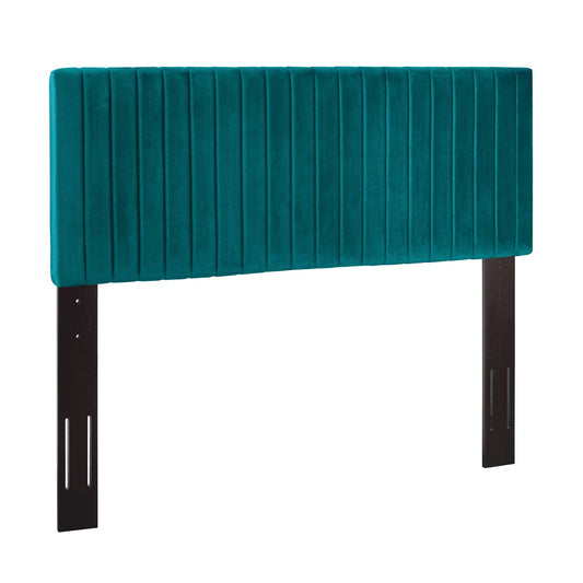 Velira Upholstered Velvet Full | Queen Headboard, Teal